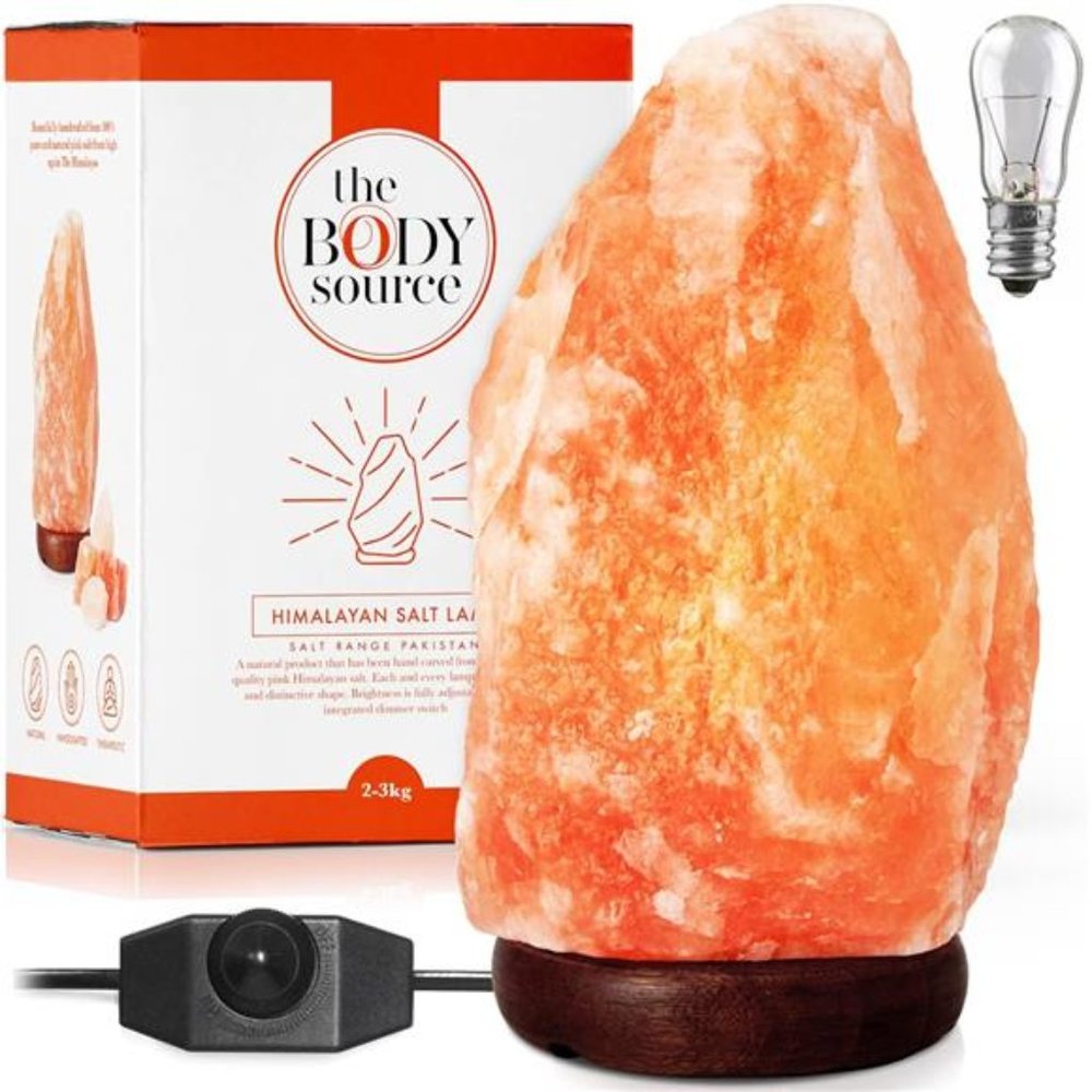 Himalayan Salt Lamp 10-12inches (11-15Ib),Includes Dimmer Switch and Night Light